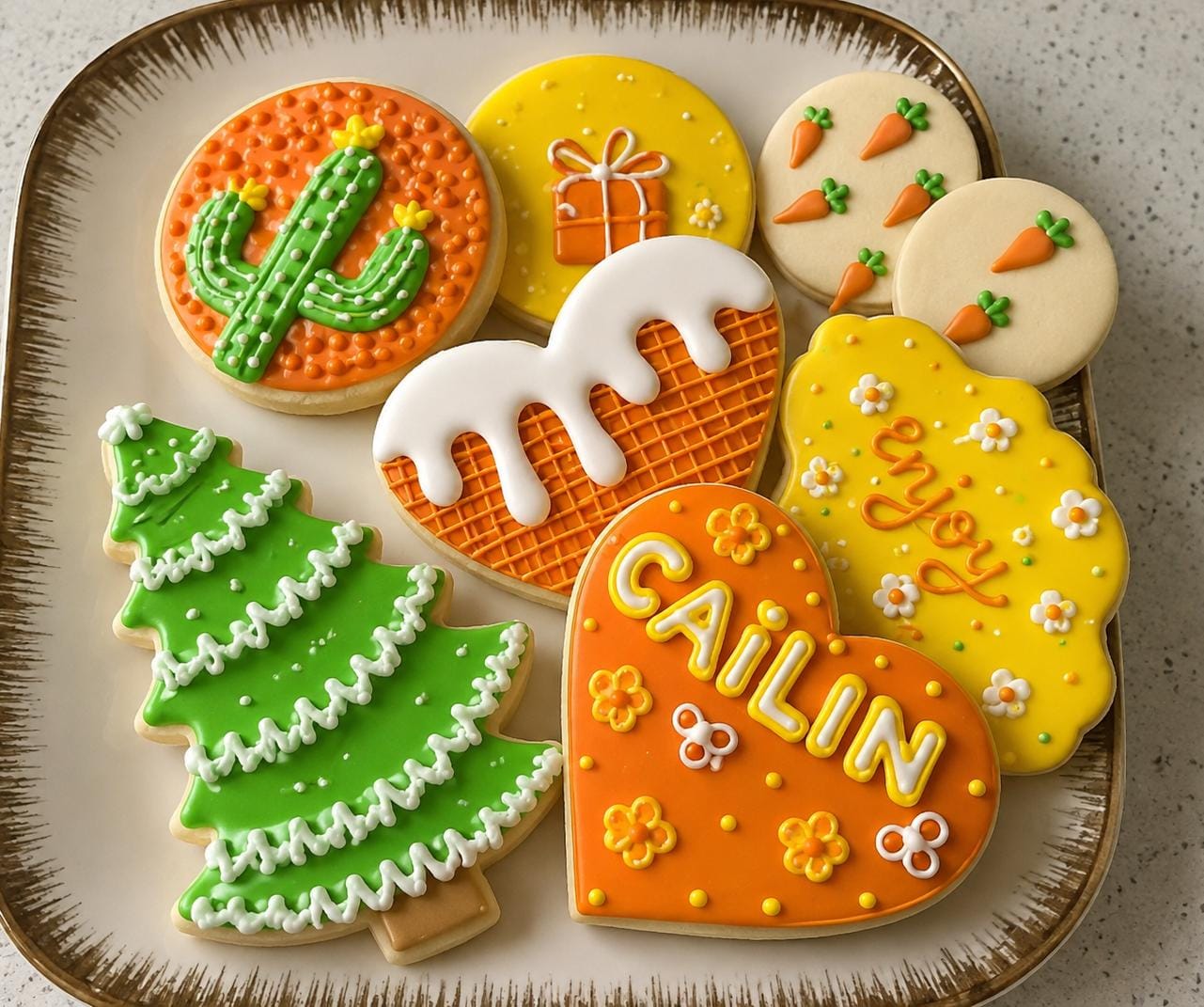 Custom royal icing cookies by Velvet Spoon