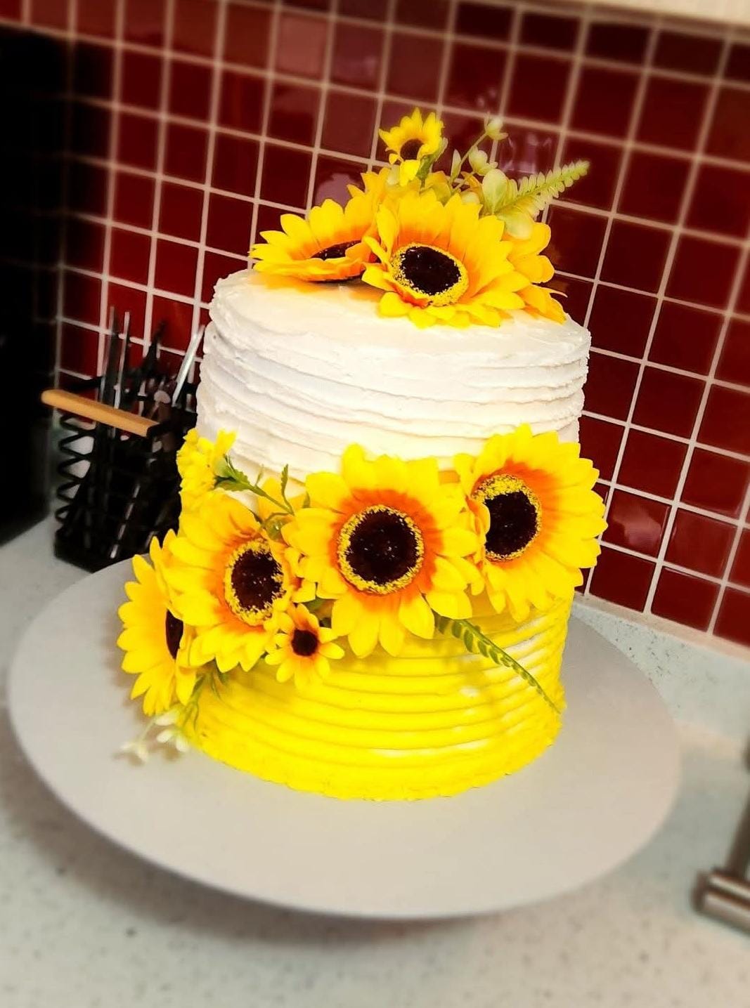 Sunflower custom cake